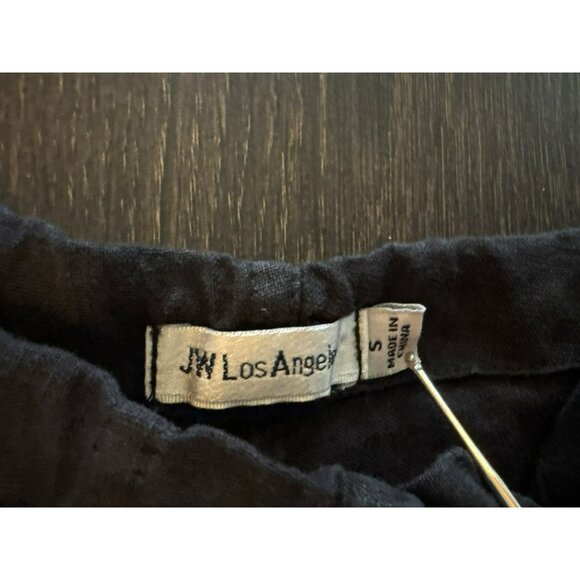 Johnny Was JW Los Angeles Black Linen Floral Embroidery Shorts Size S - Picture 3 of 8